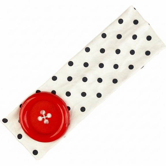 Agiufgs Women's Button Headband Polyester, Soft Elastic Comfort with Decorative Button, for Casual Lounging Yoga Gym Setup, White