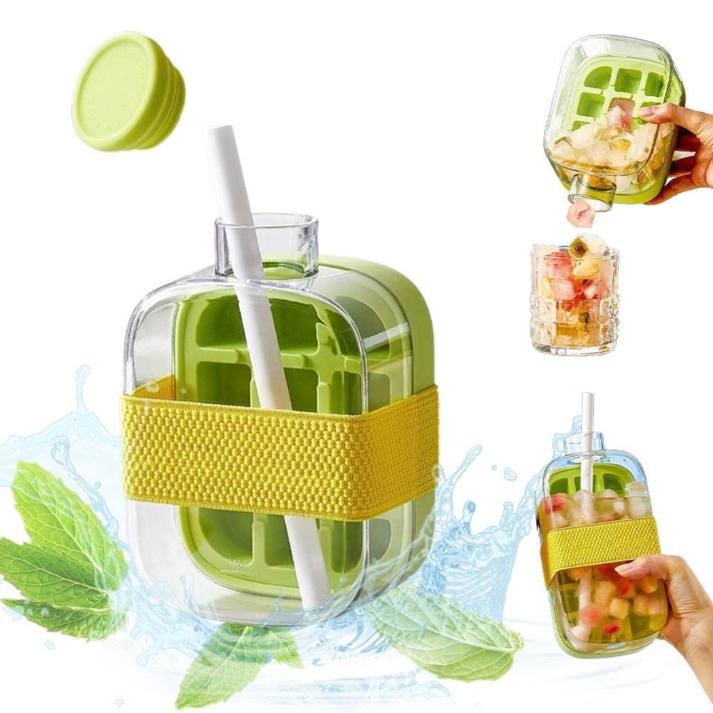 Agiufgs Portable Ice Maker Bottle, 17oz or 27oz Capacity, Freeze Drinks ...