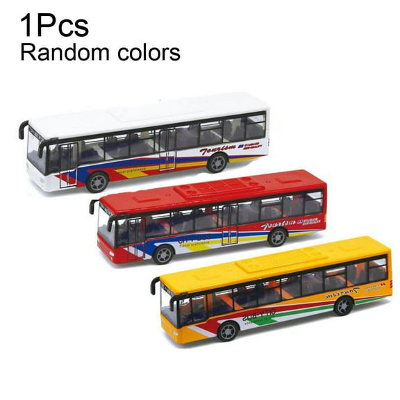 Agiufgs Pull Back Bus Toy, Battery-Free Inertia Operation with Miniature Design, for Pretend Driving Setup and Daily, Gold, 1pcs