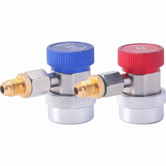 Agiufgs R134A AC Refrigerant Charging, High Pressure Resistant and Corrosion, for Automotive Conditioning Systems Setup, Silver, 1pair