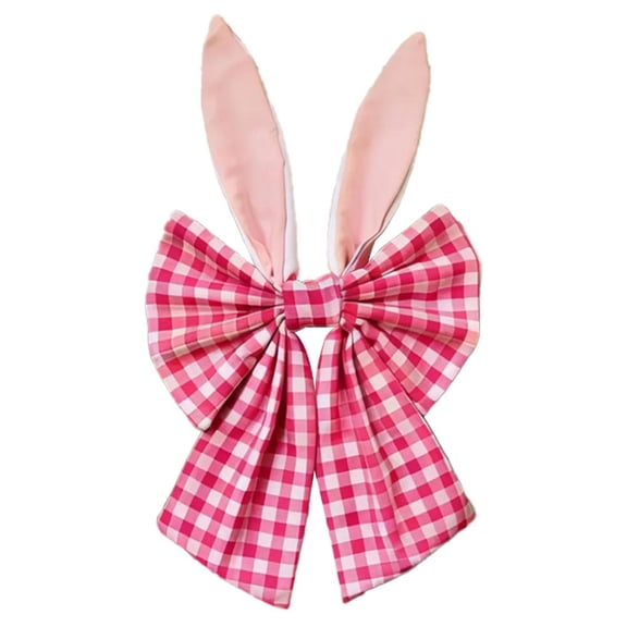 Agiufgs Rabbit Ear Bow Decor, 7.8 in Wide, Adds Festive Holiday Charm to Your Home, Perfect for Easter and Spring Door Decorations