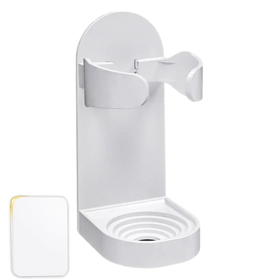 Agiufgs Wall Mounted Razor Holder ABS, Drill-Free Installation with Drainage, for Bathroom Organization Setup and Daily Use, White