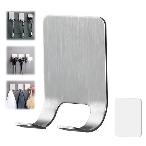 Agiufgs Razor Holder Stainless Steel, Wall Mounted Storage with Single Hook Design, for Bathroom Organizer Setup and Daily, Silver, 1pcs