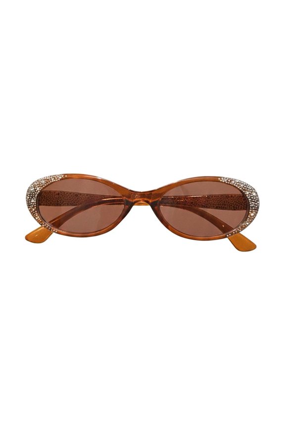 Rhinestone Sunglasses Polycarbonate Frame, Uv Protection with Clear Vision, for Daily Wear Parties Travel Setup, Purple