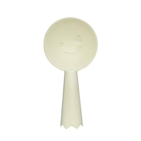 Agiufgs Rice Scoop Plastic, Smile Face Design for Fun Mealtime, for Serving Rice and Stirring, Beige