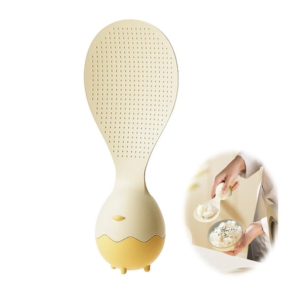 Agiufgs Rice Spoon Pp, Standing Design with Non-Stick Bumps, for Rice Cooker and Kitchen Use, Yellow