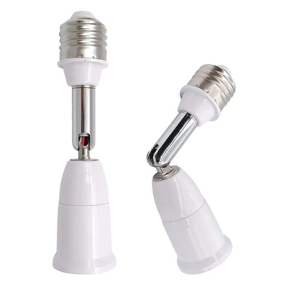 Agiufgs Screw-in Extension Light Head 2-Pack Lamp, Adjustable Length for Extended Reach, for Chandeliers Wall Lamps Table, White