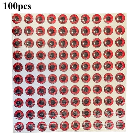 Agiufgs Self-Adhesive Googly Eyes 0.31 in, Realistic 3D Effect with Enhanced Adhesion, for Crafting Doll Making Fishing Lure, Red