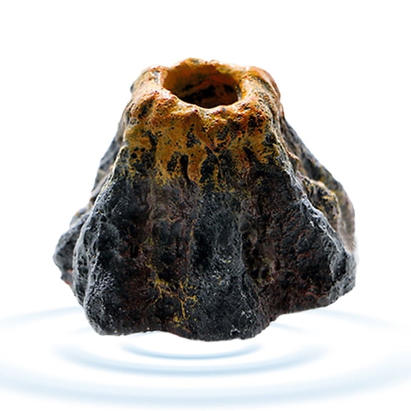 Agiufgs Simulation Bubble Volcano 5x2.56, Creates Bubble Effect with Stone, for Fish Tank Decoration Setup and Daily, Gray