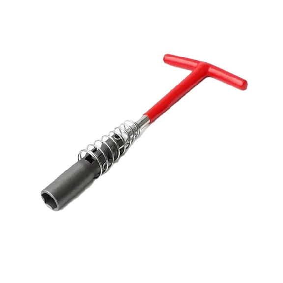 Agiufgs Spark Plug Socket Wrench, T-grip Handle for Greater Torque and Performance, for Car Repair and Maintenance Setup, Red, 14mm