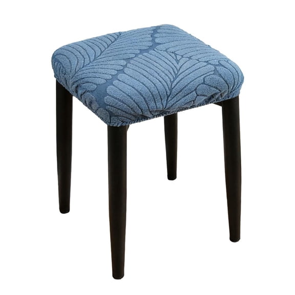 Agiufgs Square Stool Cover 11.8-14.2, Stretchable Elastic Spandex Slipcover, for Living Room Bedroom Entryway Setup, Blue
