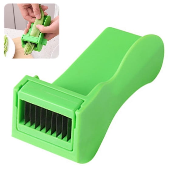 Agiufgs Stainless Steel Bean Chopper 3.94, Multi-functional Vegetable Cutter, for Shredding Vegetables and Cutting Fruits, Green
