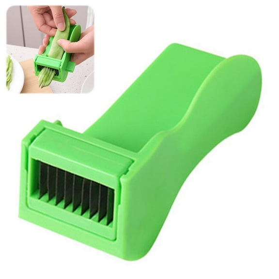 Agiufgs Stainless Steel Bean Chopper, Multi-functional Vegetable Cutter with Fruit Design, for Kitchen Preparation, Green