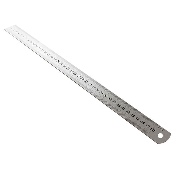 Agiufgs Stainless Steel Ruler 19.7, Dual-Sided Scale with -Etched Markings, for Drafting Engineering and Woodworking, Gold, One Size