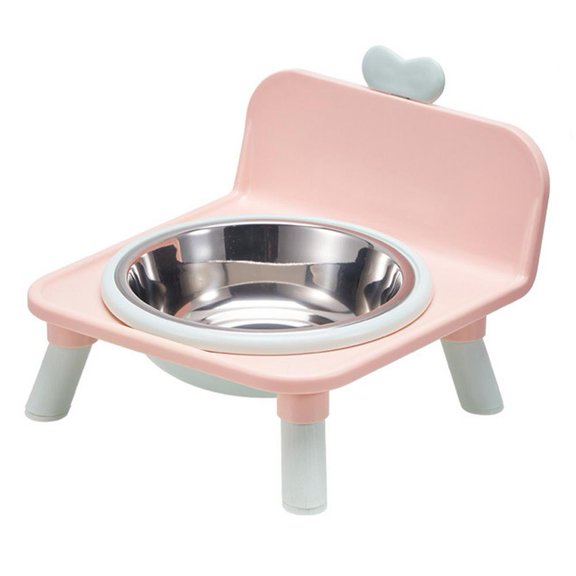 Agiufgs Stainless Steel Single Bowl Elevated Pet Feeder, Pink