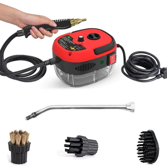 Agiufgs High Temperature Mechanical Steam, Rapid Heating Continuous Steam, for Kitchen Floor Upholstery Automotive Cleaning, Red