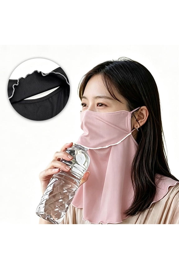 Sun Protection Face Mask, Breathable Nylon with Adjustable Ear Loops, for Outdoor Activities Running Hiking Setup, Light Gray