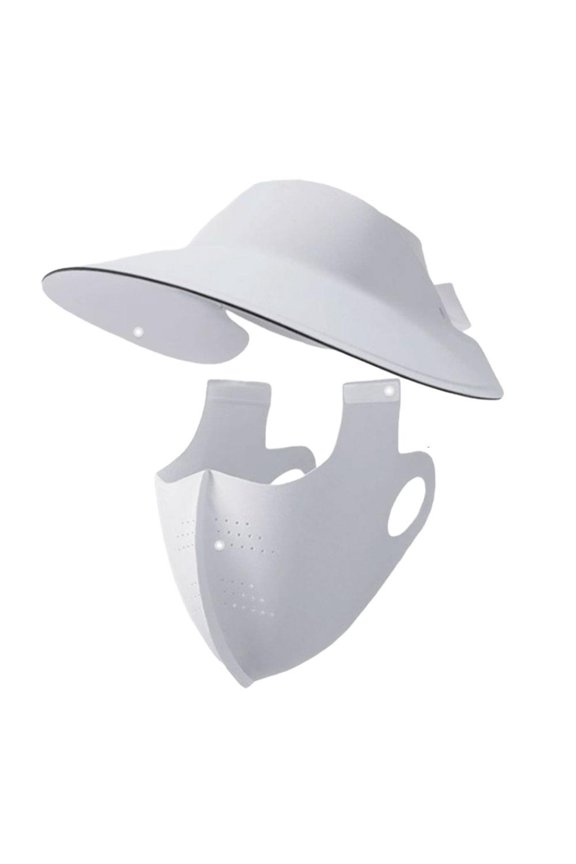 Sun Visor with Detachable Face Mask Upf 50+, Blocks 99.99% Uva Rays, for Outdoor Activities Setup and Daily Use, Gray