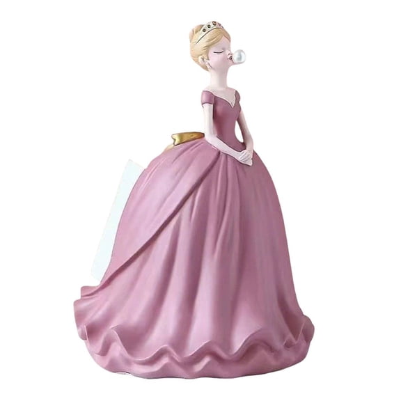 Agiufgs Tissue Box Holder Resin, Whimsical Princess Design with Innovative Tissue Dispensing, for Living Room Table, Purple