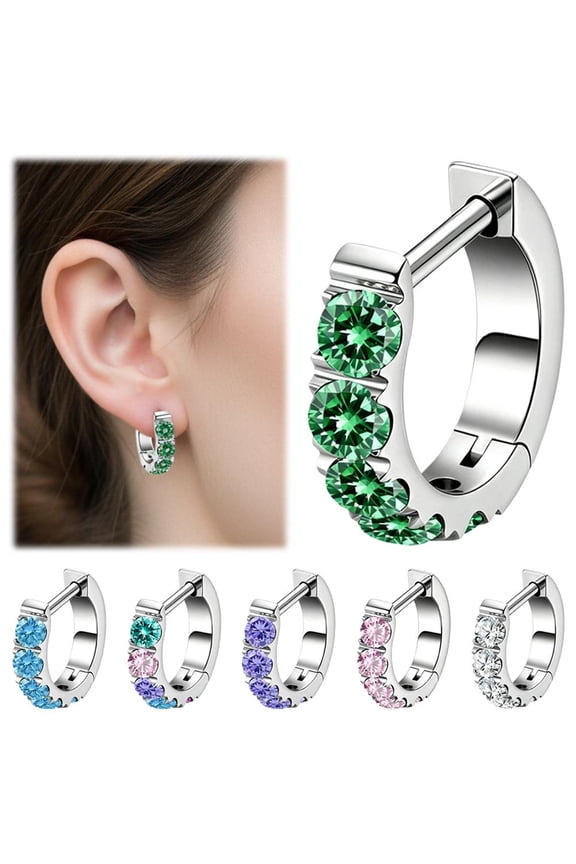 Titanium Body Piercing, Hinged -on Closure for Easy Wear, for Helix Tragus Daith Rook Conch Earlobe, Silver, 1.2x8mm
