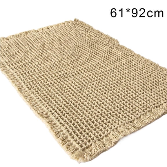 Agiufgs Waffle Runner Rug 61x36 in, Absorbent and Non Slip, for Bathroom Floor Setup and Daily Use, Brown