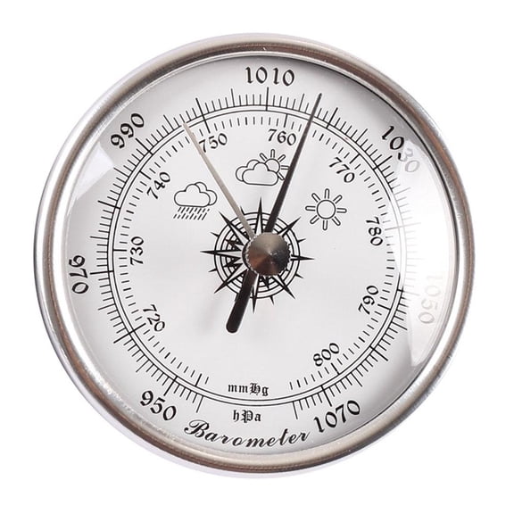Agiufgs Wall Hanging Barometer 2.83 in, Measures Temperature and Humidity, for Garden Wall Decor Setup and Daily Use, Silver