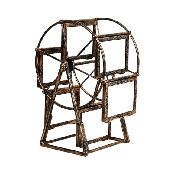 Agiufgs Windmill Photo Frame 32x22x5.91 in, Rotatable Ferris Wheel Design, for Home Decor Display Setup and Daily Use, White