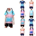thumbnail image 1 of Agkizg 2PC Short Sleeve Training Set Round Neck Top Elastic Waist Shorts Quickly Dry Breathable (Boy's or Boy's Plus),2-Piece Set, 1 of 4