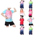 thumbnail image 1 of Agkizg 2PC Short Sleeve Training Set Round Neck Top Elastic Waist Shorts Quickly Dry Breathable (Girl's or Girl's Plus),2-Piece Set, 1 of 4