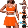 thumbnail image 1 of Agkizg Athletic Skirted Bikini Set,Modest Two Piece Split Swimsuit with Skirt Cover Up,Bathing Suits for Beach Activities (Women's), 1 of 5