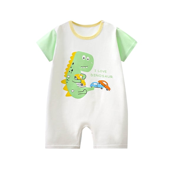 Agkizg Baby Boy Graphic Short Sleeve Bodysuit, Soft Cotton Romper for Newborn Infant
