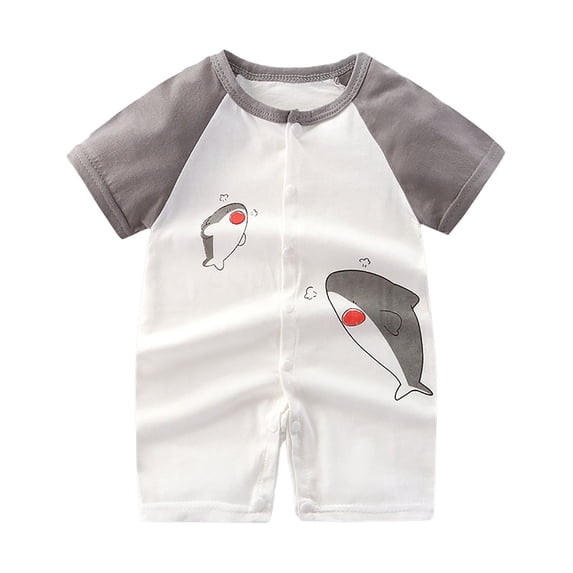 Agkizg Baby Boy Short Sleeve Snap Front Bodysuit, Lightweight Summer Romper for Newborn