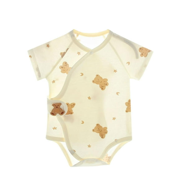 Agkizg Baby Girls Bodysuits, Baby Girls Short Sleeve Rompers, Newborn Baby Cute Printed Cotton Thin Jumpsuit Ha Yi Pajamas Air-conditioned Clothing Outdoor Children's Clothing