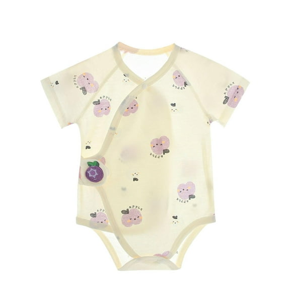 Agkizg Baby Girls Bodysuits, Baby Girls Short Sleeve Rompers, Newborn Baby Cute Printed Cotton Thin Jumpsuit Ha Yi Pajamas Air-conditioned Clothing Outdoor Children's Clothing