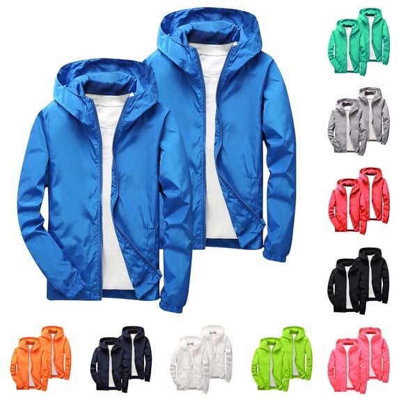 Agkizg Boys 2-Pack Outdoor Jacket Waterproof Windproof Hooded Fall Active Coat