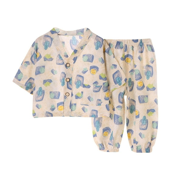 Agkizg Boys Girls Cottons Pajama Sets,Girls 2-Piece Sleepwear Clothes Set,Long Sleeve Pajamas Top and Sleep Pants 2 Piece Loungewear Set Soft and Comfortable Homewear Nightwear Sets 5-6 Years