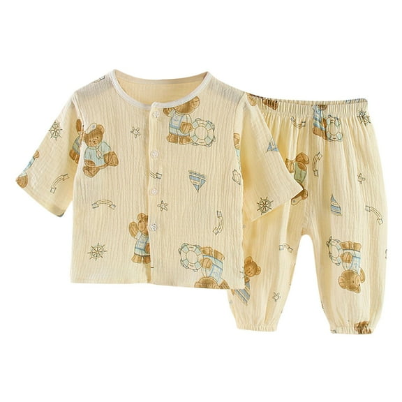 Agkizg Boys Girls Cottons Pajama Sets,Girls 2-Piece Sleepwear Clothes Set,Long Sleeve Pajamas Top and Sleep Pants 2 Piece Loungewear Set Soft and Comfortable Homewear Nightwear Sets 7-8 Years