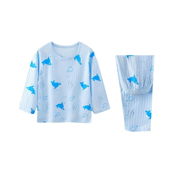 Agkizg Boys Girls Cottons Pajama Sets,Girls 2-Piece Sleepwear Clothes Set,Long Sleeve Pajamas Top and Sleep Pants 2 Piece Loungewear Set Soft and Comfortable Homewear Nightwear Sets 0-6 Months