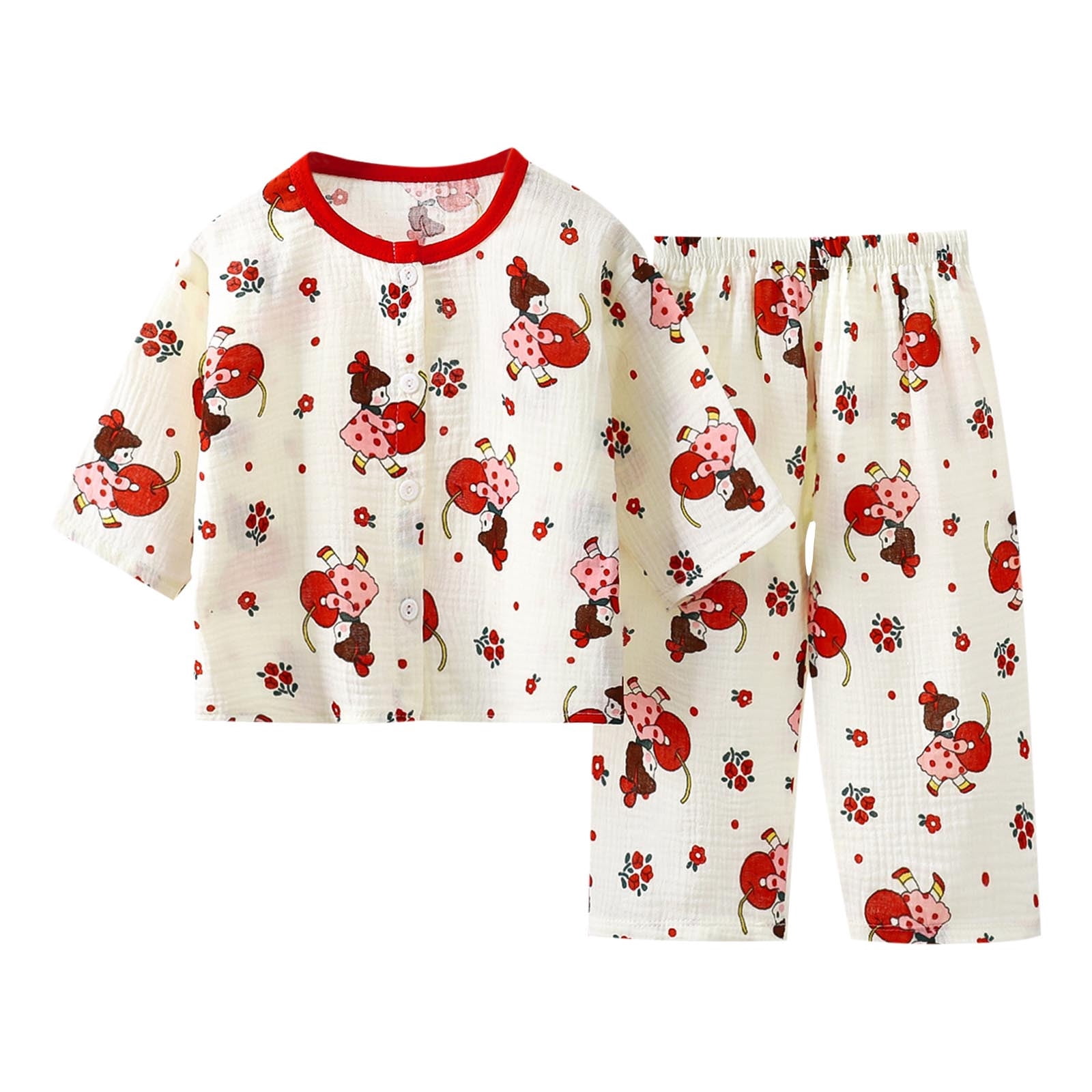 Baby Girl 2 Piece Clothes Set For Casual Wear Blended Pajama Suiting main image 0