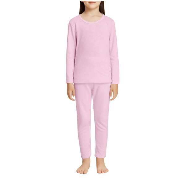 Agkizg Boys Girls Cottons Pajama Sets,Girls 2-Piece Sleepwear Clothes Set,Long Sleeve Pajamas Top and Sleep Pants 2 Piece Loungewear Set Soft and Comfortable Homewear Nightwear Sets 7-8 Years