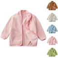 thumbnail image 1 of Agkizg Boys Girls Polars Fleece Jacket,Lightweight Jacket for Kids Full-Zip Outerwear,Casual Zipper Warm Fleece Jackets with Pockets, 1 of 5