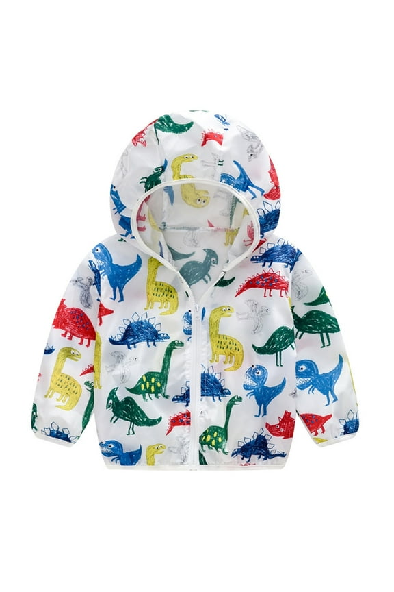 Boys Girls Waterproof Rain Jacket,Raincoats for Kids Lightweight Jacket,Sun Protection Jacket Long Sleeved Zipper Hooded Jacket