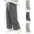 thumbnail image 1 of Agkizg Boys Girls Wide Leg Pants Striped Lightweight Draped Casual Pants for Summer, Sizes 2-3 Years, 1 of 6