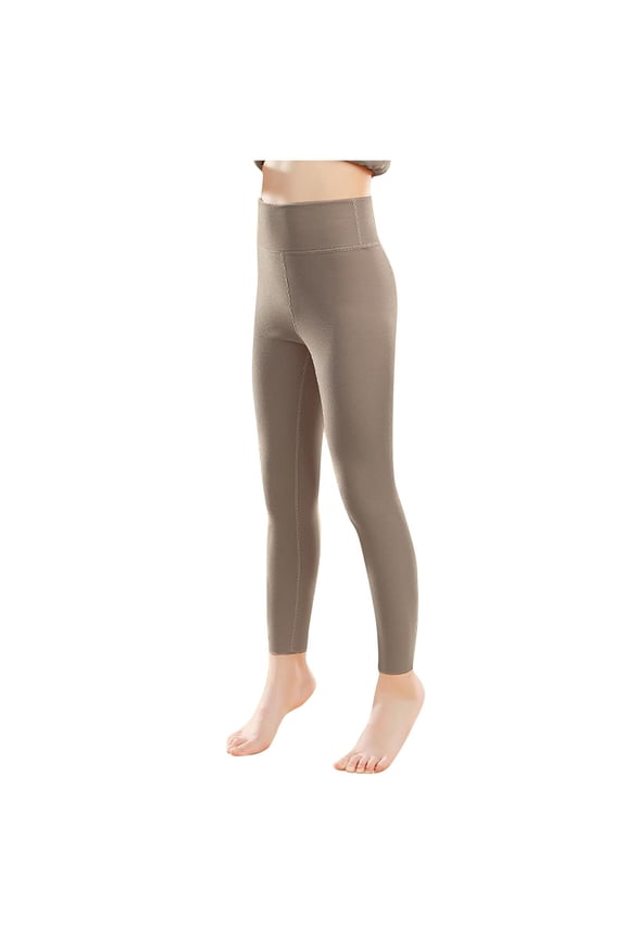 Boys and Girls Winter Fleece Lined Pants,Girls Pants 7-14 Years Winter Solid Color German Fleece Thick Fleece Lined High Waist Inner Wear Warm Thermal Long Johns Base Layer Pants