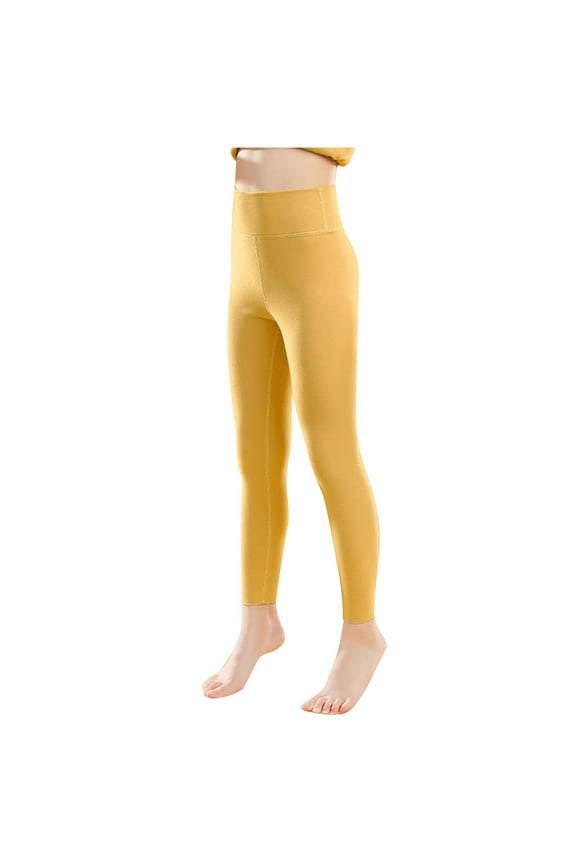 Boys and Girls Winter Fleece Lined Pants,Girls Pants 7-14 Years Winter Solid Color German Fleece Thick Fleece Lined High Waist Inner Wear Warm Thermal Long Johns Base Layer Pants