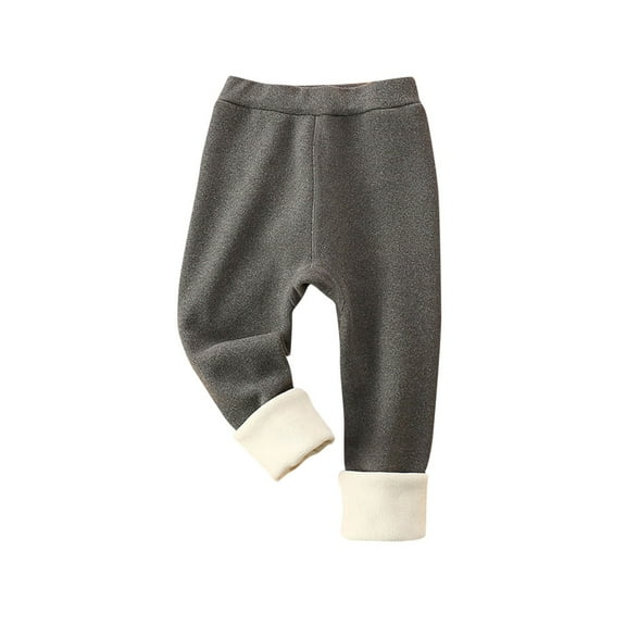 Agkizg Boys and Girls Winter Fleece Lined Pants,Kids 3-13 Years Old Fall Winter Fleece Lined Thickened Lamb Wool Fleece Warm Quilted Pants Trousers with Elastic Waist Pants