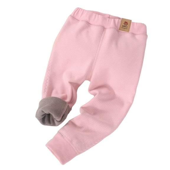 Agkizg Boys and Girls Winter Fleece Lined Pants,Kids Fall Winter Thermal Fleece Leggings Double-Layer Thickened Warm Pants Boys Girls Solid Color Inner Wear Base Layer Pants