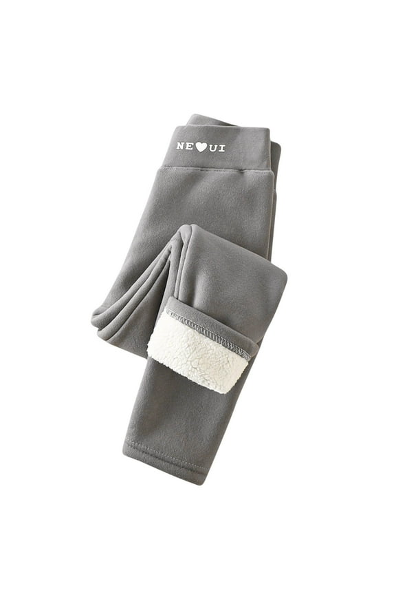 Boys and Girls Winter Fleece Lined Pants,Kids High Waisted Thick Warm Pants,Girls 6 Months-7 Years Old Winter Lamb Wool Fleece Lined Thickened Outer Wear Leggings Warm Trousers Pants