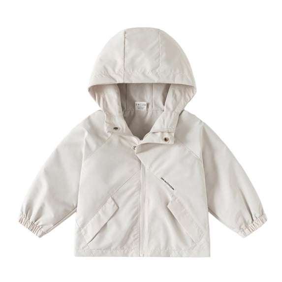Agkizg Boys Waterproof Hooded Zip Up Jacket Lightweight Outdoor Casual Fall Coat