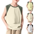 thumbnail image 1 of Agkizg Cotton Tank Tops for Boys, Breathable Loose Fitting Sleeveless Undershirts Summer Crew Neck Color Fast T-Shirt, Sizes 3-14 Years, 1 of 6